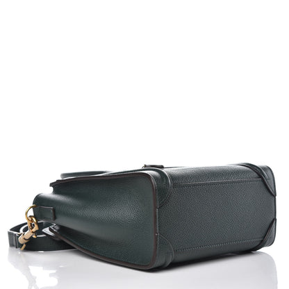 Celine Drummed Calfskin Nano Luggage Amazone 4 of 10