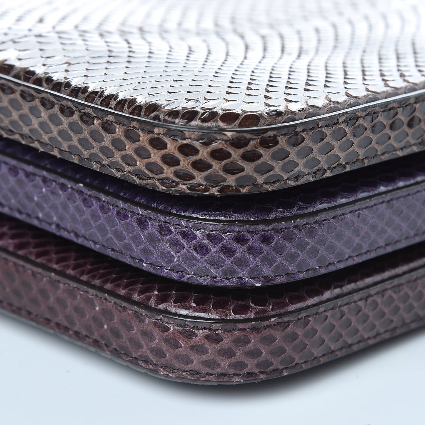 Snakeskin Tri-color Crossbody Bag Purple