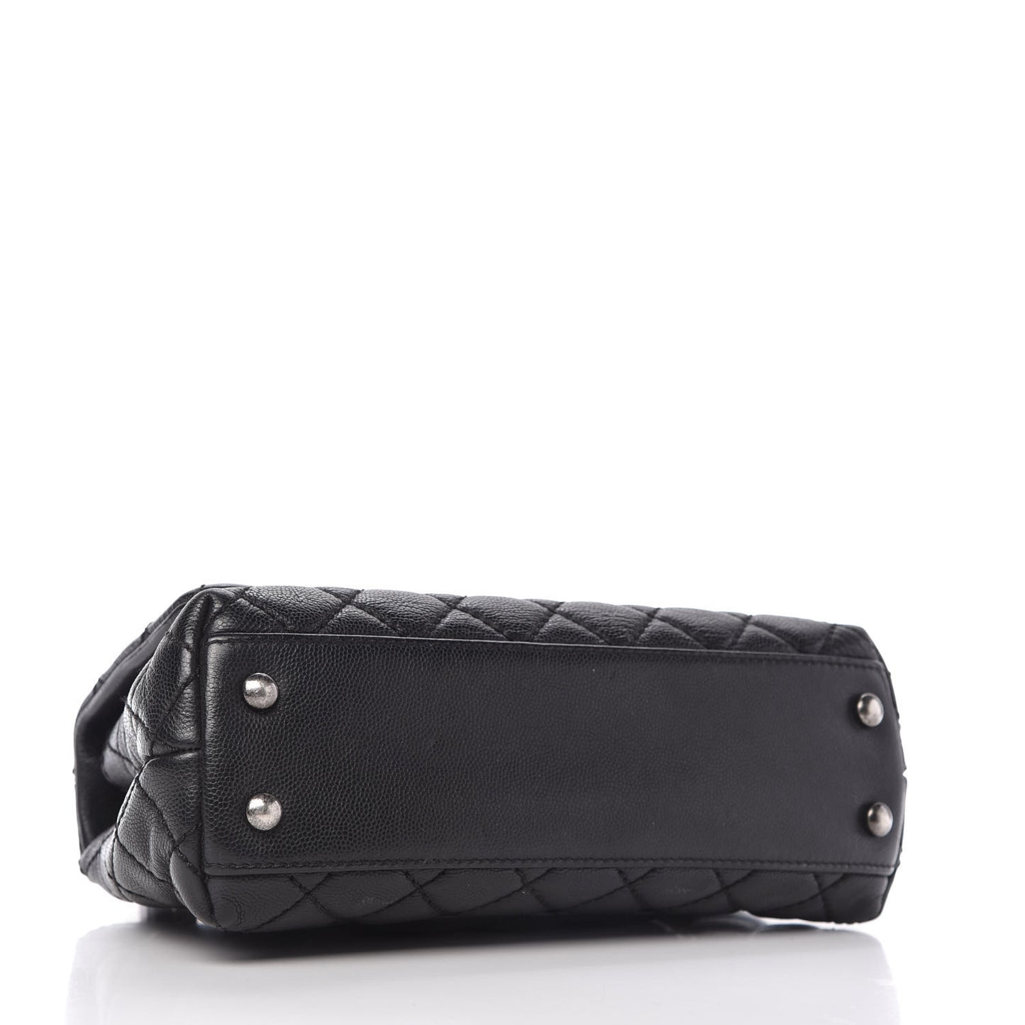 Caviar Quilted Mini Coco Handle Flap Black