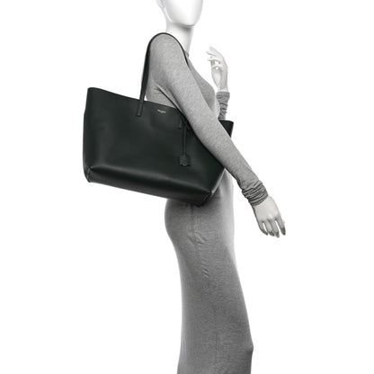 Saint Laurent Calfskin Large Shopping Tote Dark Green 2 of 12