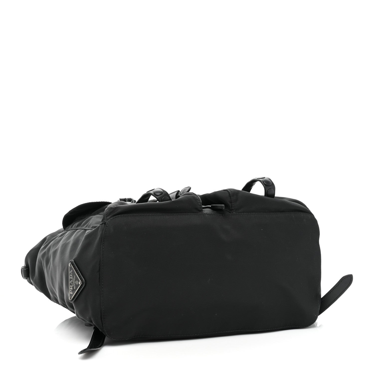Prada Nylon New Vela Monochrome Studded Backpack Black 4 of 13