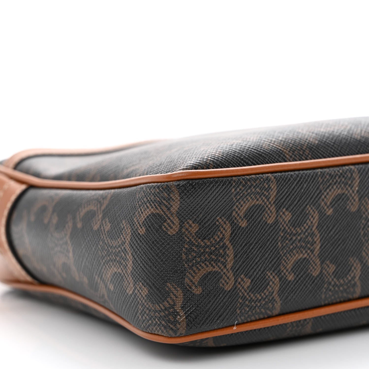 Celine Triomphe Canvas Calfskin Medium Patapans Tan 9 of 10