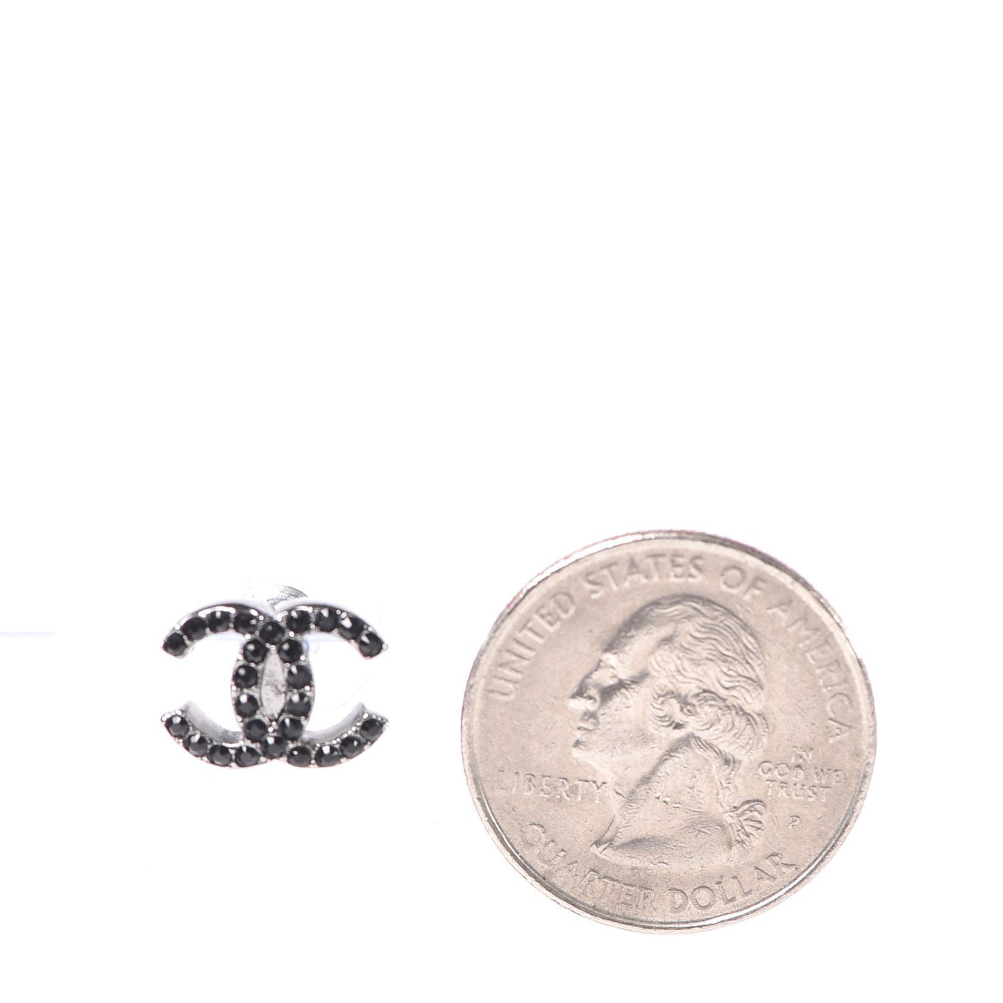 Crystal CC Earrings Black