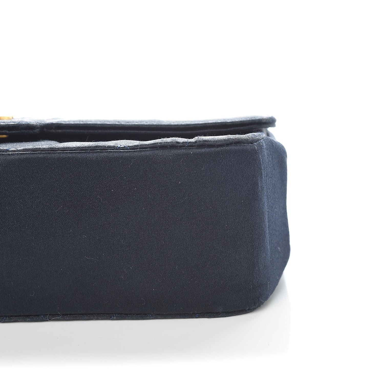 Satin Quilted Mini Evening Flap Navy