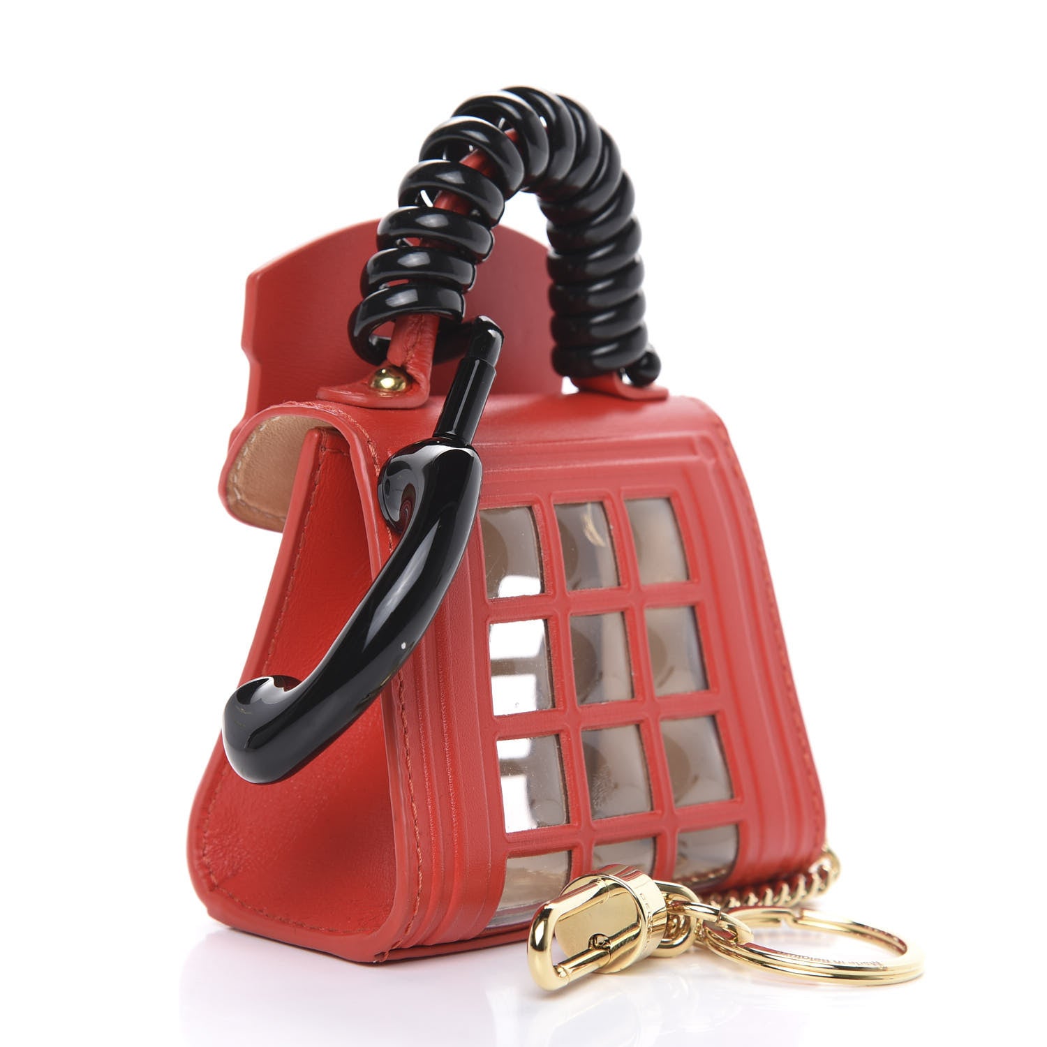 Delvaux Box Calfskin Miniature Piccadilly Circus Bag Charm Red 2 of 8