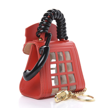 Delvaux Box Calfskin Miniature Piccadilly Circus Bag Charm Red 2 of 8