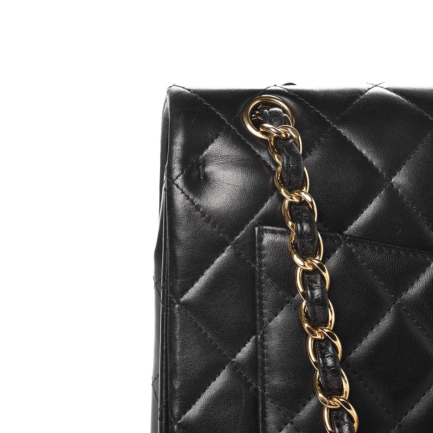 Lambskin Quilted Maxi Double Flap Black