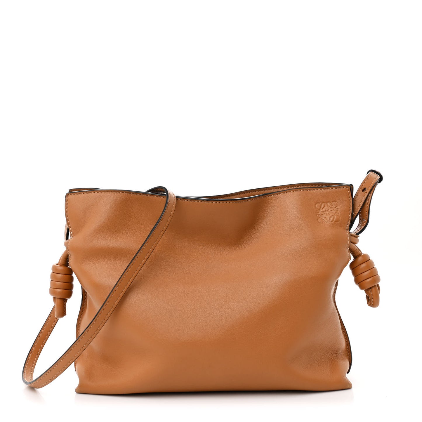 Calfskin Mini Flamenco Knot Clutch Warm Desert