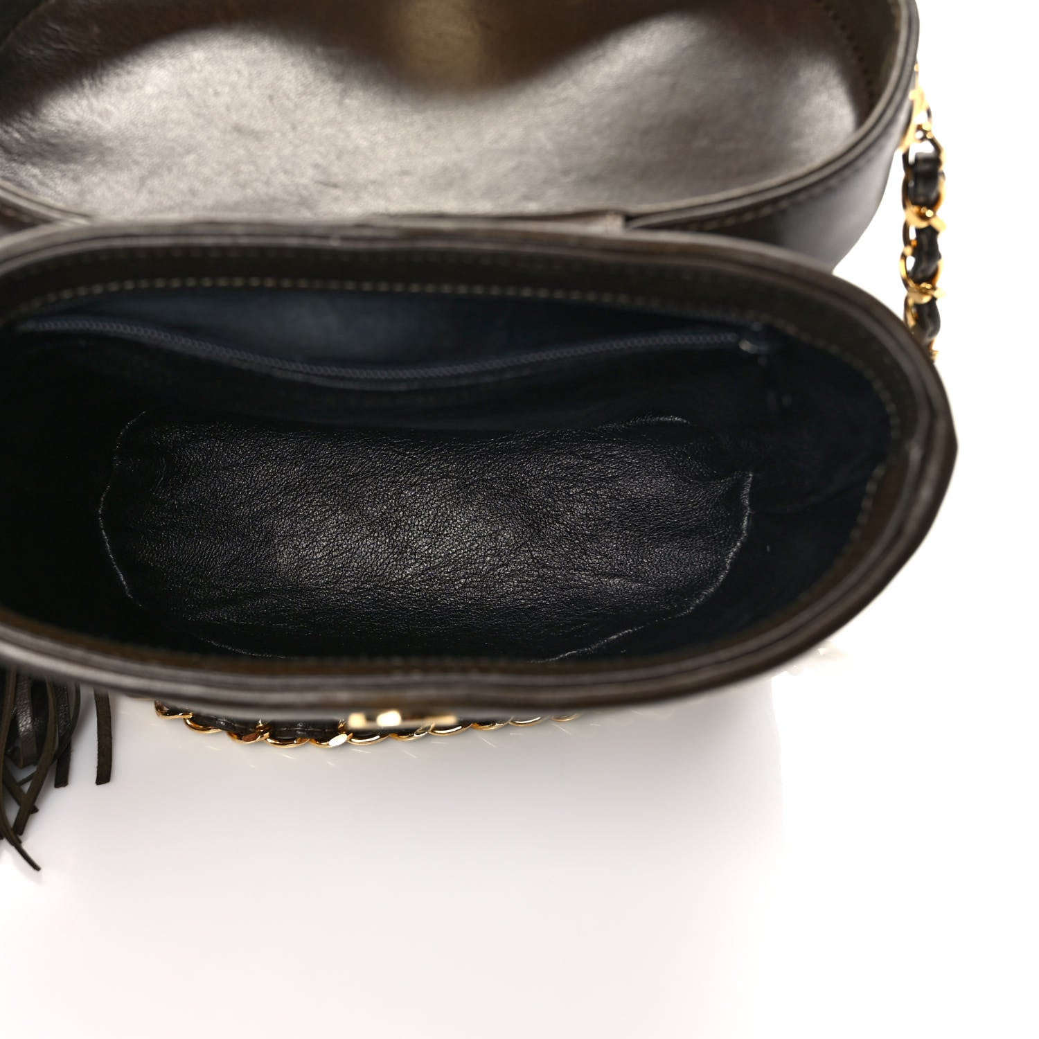 Chanel Lambskin Quilted Tassel Shoulder Bag Dark Brown 5 of 9