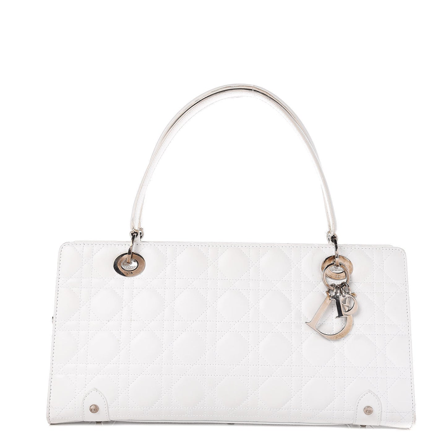 Lambskin Cannage Soft Lady Dior East West White