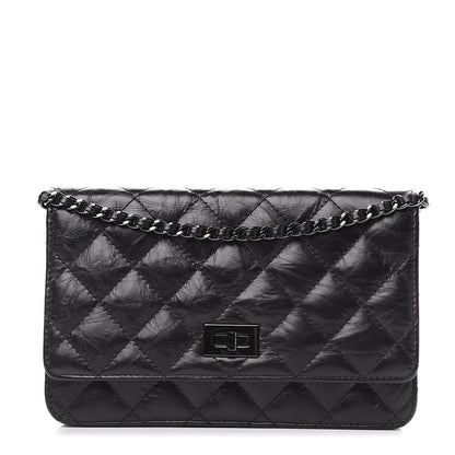 Chanel Aged Calfskin Quilted Reissue Wallet On Chain WOC So Black 1 of 9