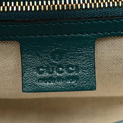 Gucci Azalea Calfskin Enamel Matelasse Diagonal Small Torchon GG Marmont Shoulder Bag Imperial Blue Pavone 6 of 9