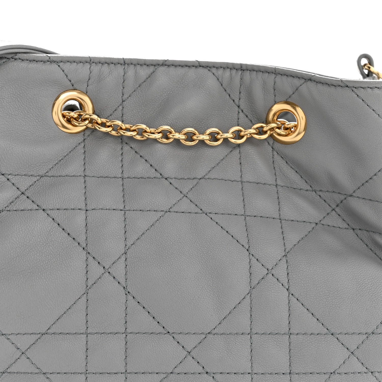 Christian Dior Lambskin Supple Macrocannage Ammi Bag Grey 8 of 14