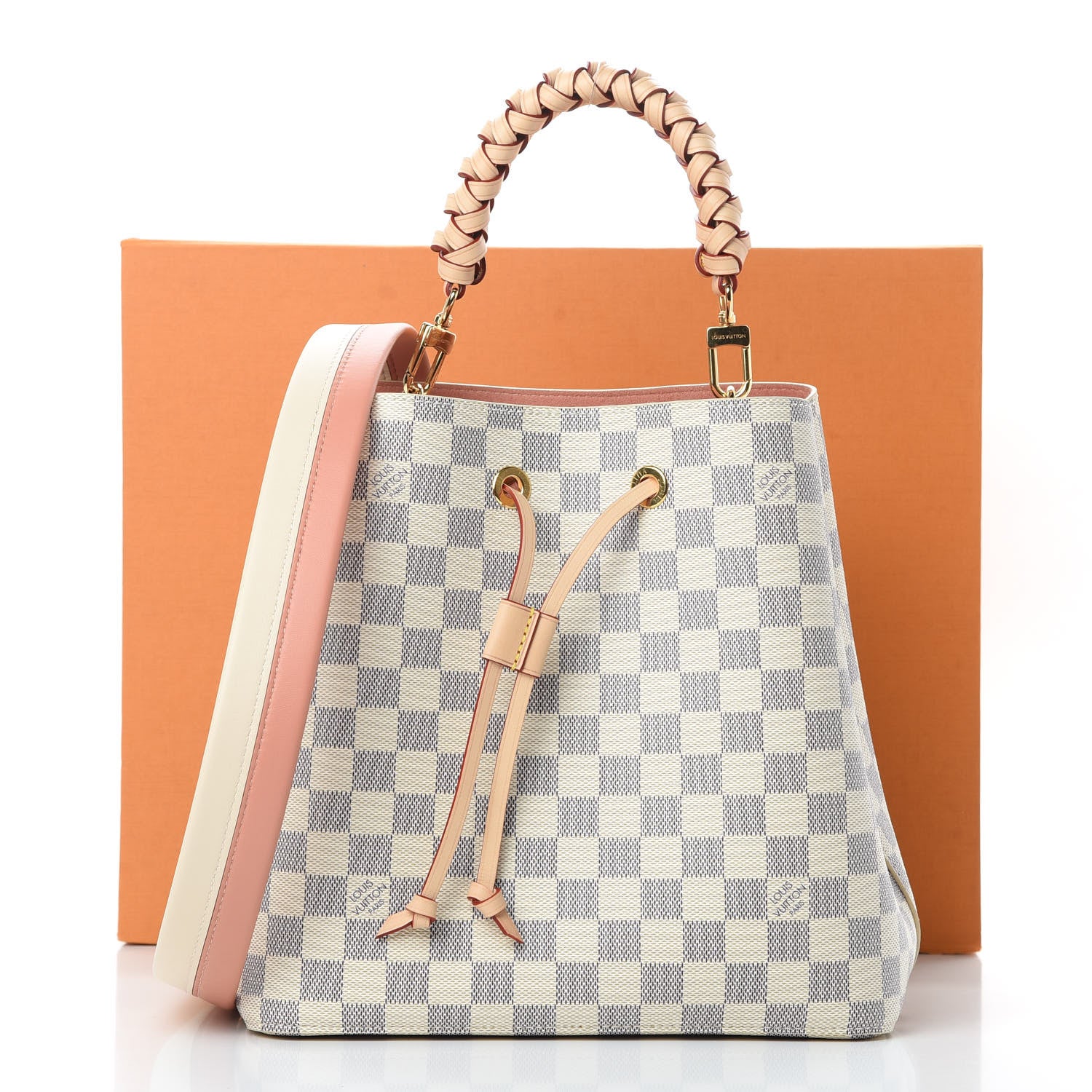 Louis Vuitton Damier Azur Braided Neonoe MM Peach Cream 12 of 12