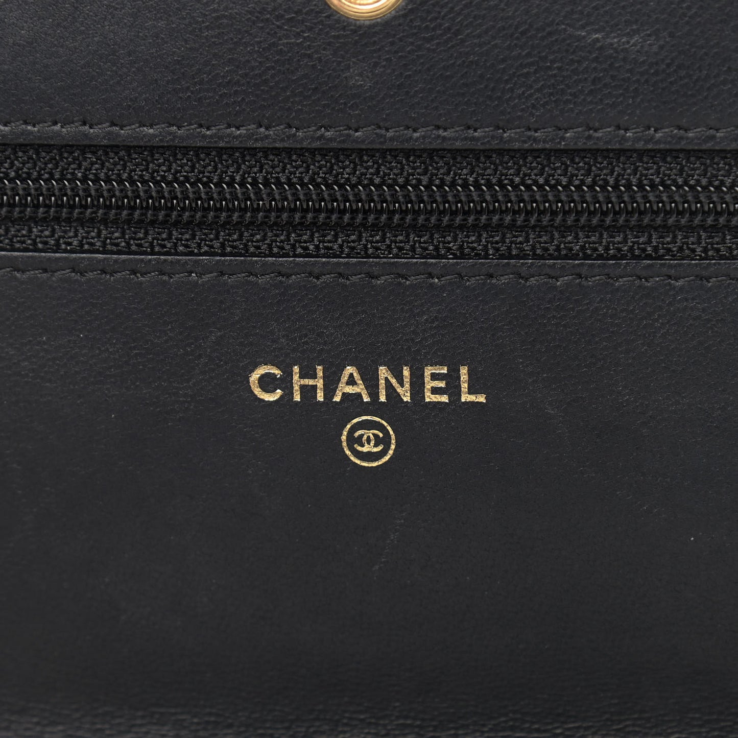 Lambskin Quilted Wallet On Chain WOC Black