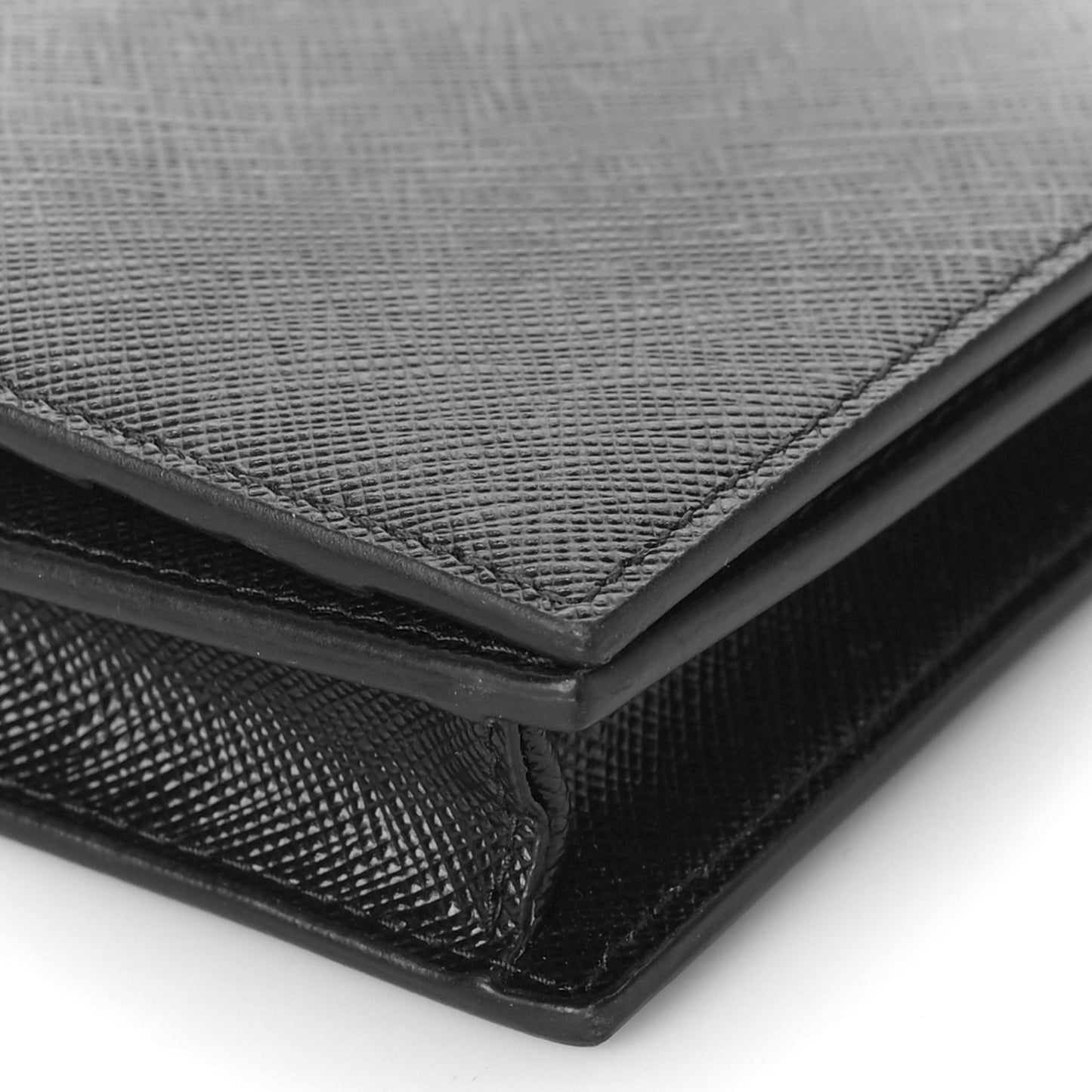 Saffiano Metal Phone Wristlet Wallet Black