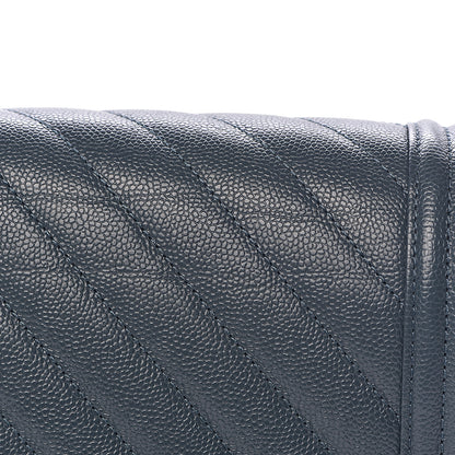 Chanel Caviar Chevron Quilted New Medium Boy Flap Blue 13 of 18