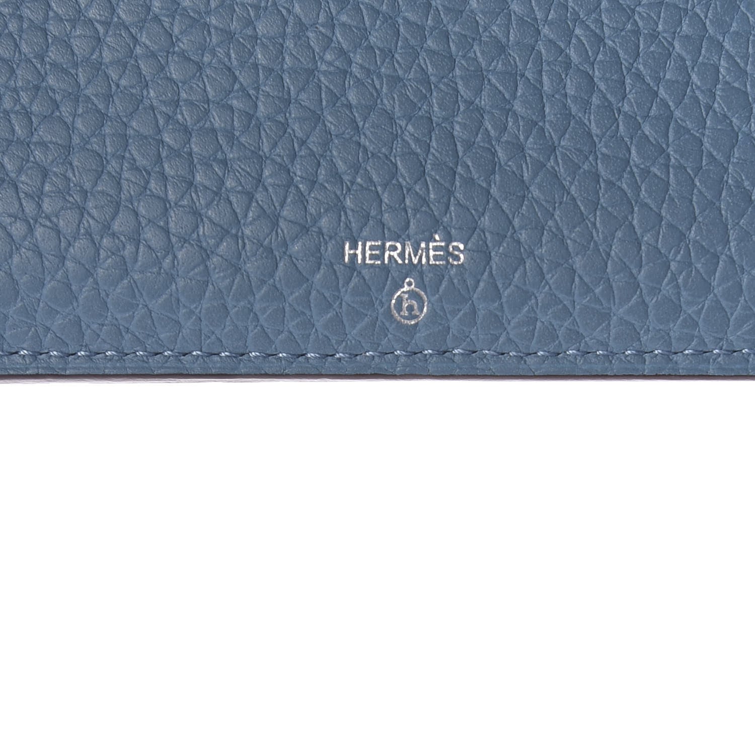 Hermes Togo Lizard Polar Bear Petit H Card Case Bleu De Malte Bleu Glacier White 6 of 7