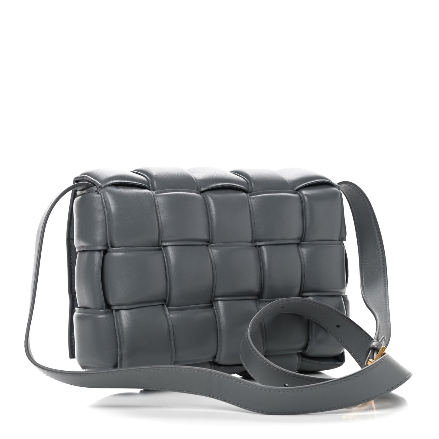 Nappa Maxi Intreccio Padded Cassette Crossbody Bag Thunder
