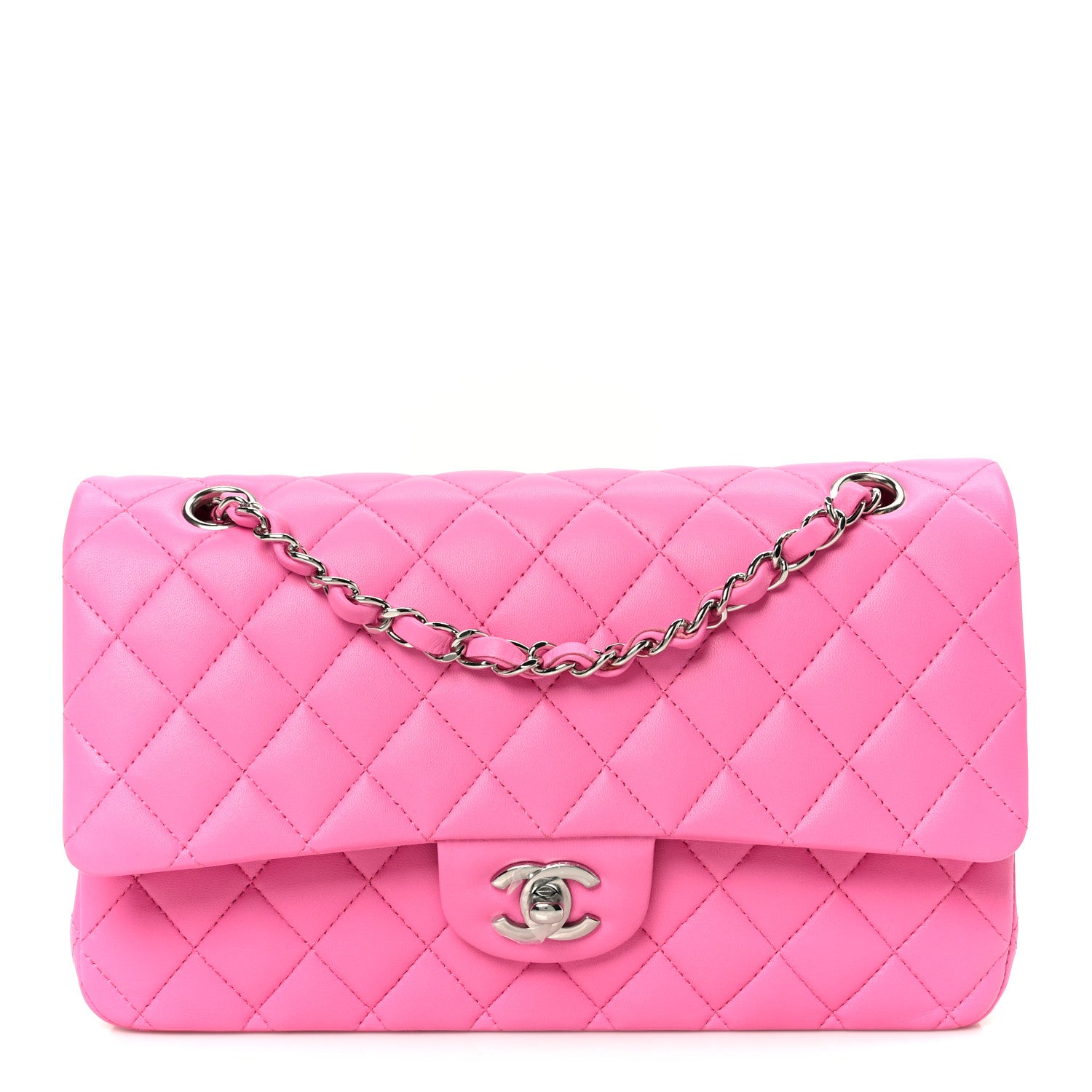 Chanel Lambskin Quilted Medium Double Flap Pink 1 of 11