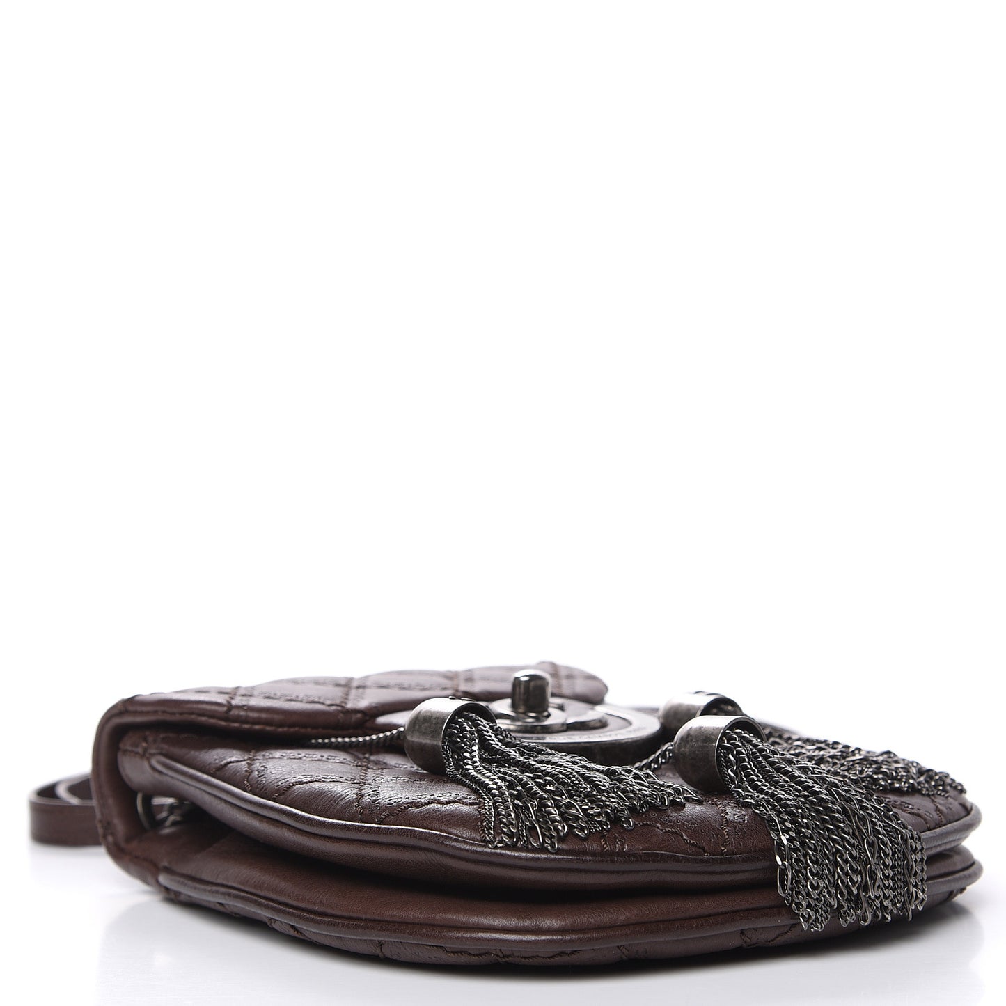 Calfskin Coco Sporran Small Tassel Flap Dark Brown