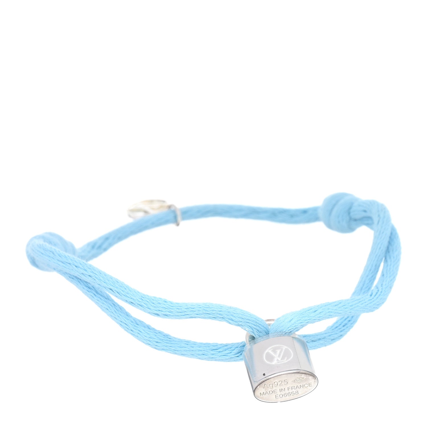 Louis Vuitton Sterling Silver Cotton Lockit X Doudou Louis Bracelet Blue 1 of 3