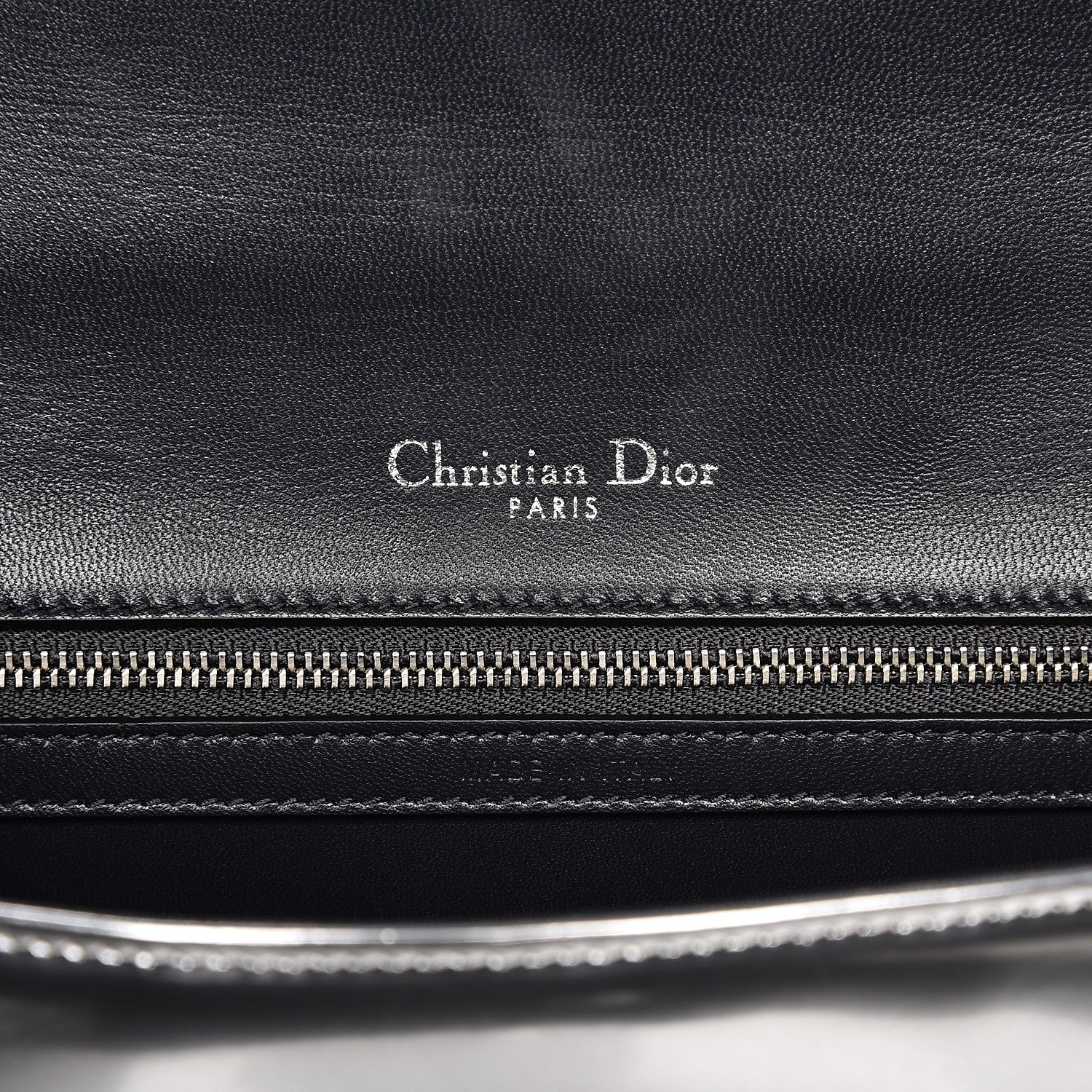 Christian Dior Metallic Patent Micro-Cannage Medium Diorama Flap Bag Silver 6 of 7