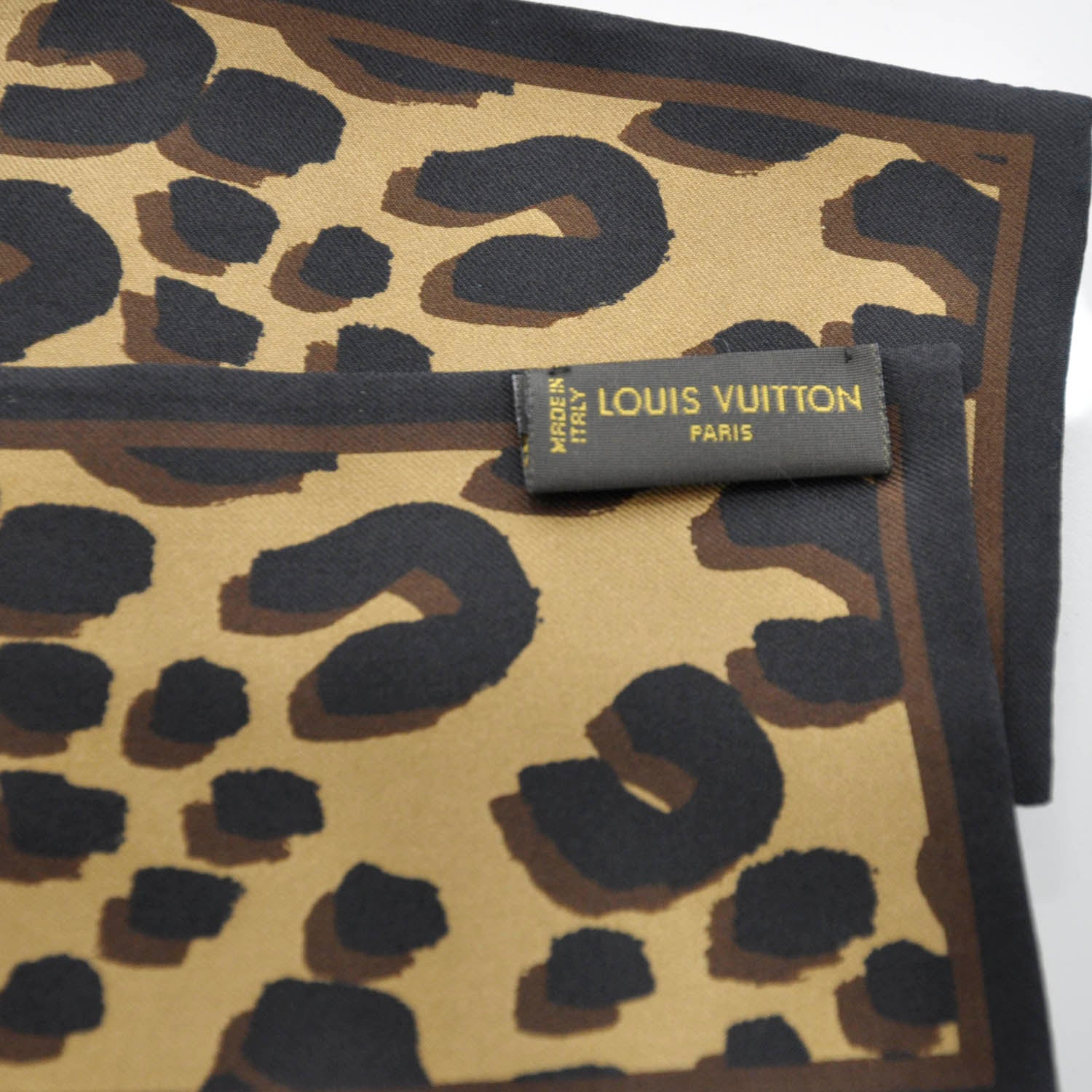 Louis Vuitton Silk Leopard Bandeau Scarf Marron 3 of 5