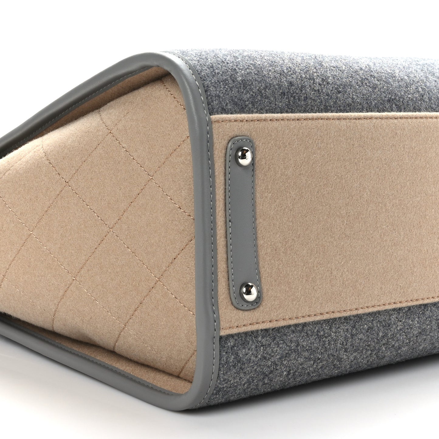 Wool Felt Large Deauville Tote Grey Beige