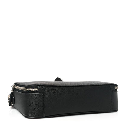 Prada Saffiano Travel Medium Brique Crossbody Bag Black 4 of 9