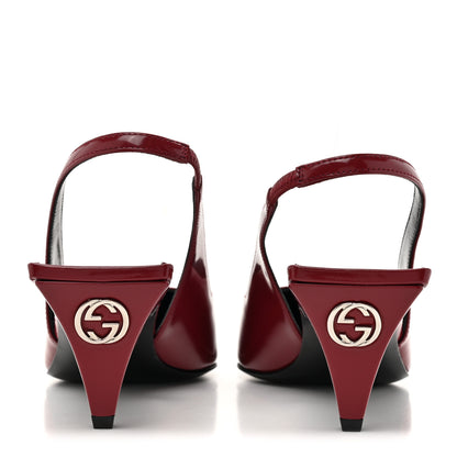 Gucci Nappa Mallory Pointed Toe Slingback Sandal 36.5 New Cherry 4 of 11