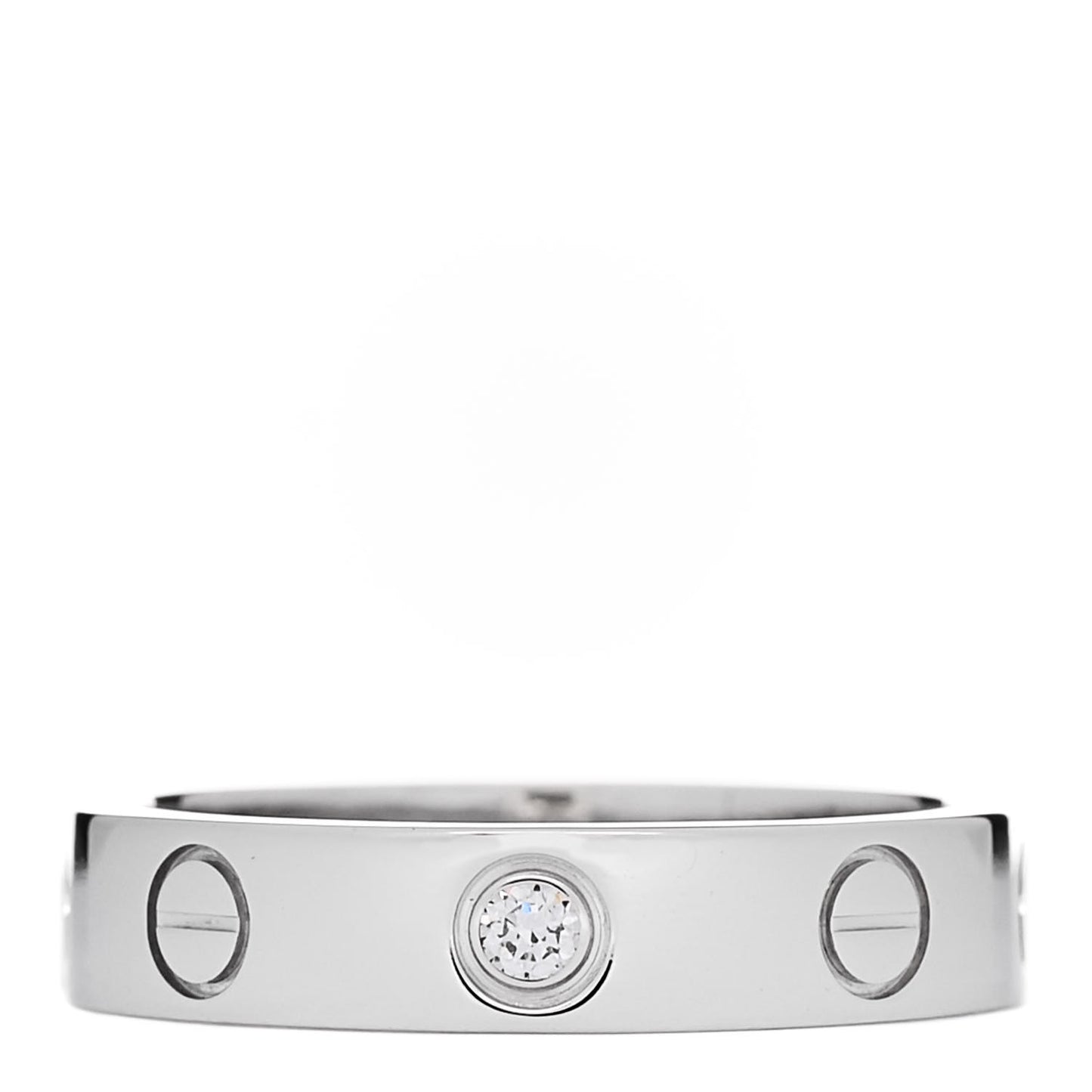 18K White Gold Diamond 4mm LOVE Wedding Band Ring 48 4.5