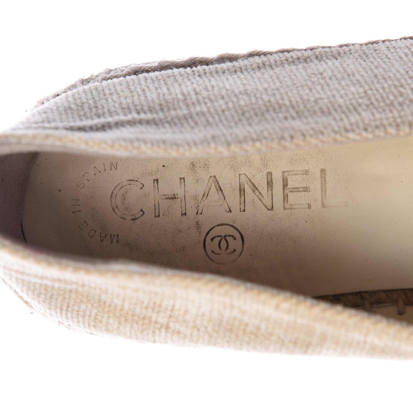 Toile Sequin CC Espadrilles 39 Beige Black