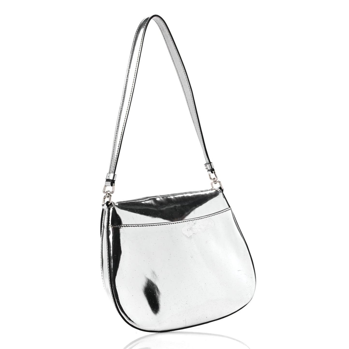 Spazzolato Cleo Flap Shoulder Bag Argento