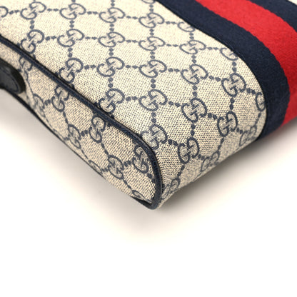 Gucci GG Supreme Monogram Textured Dollar Calfskin Web Small Ophidia Messenger Bag Beige Blue 10 of 11