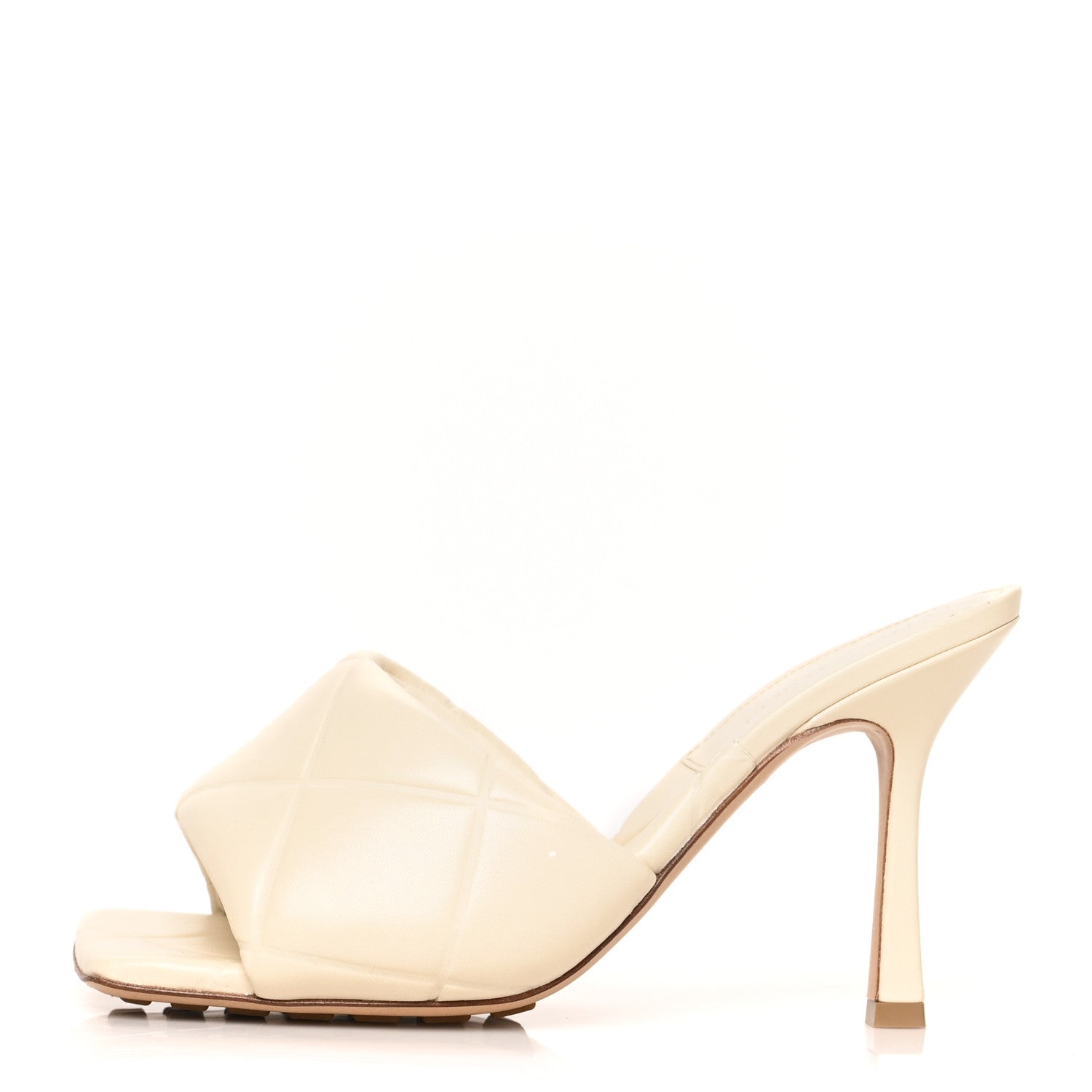 Bottega Veneta Nappa Quilted Rubber Lido Mule Sandals 38 Sea Salt 1 of 10