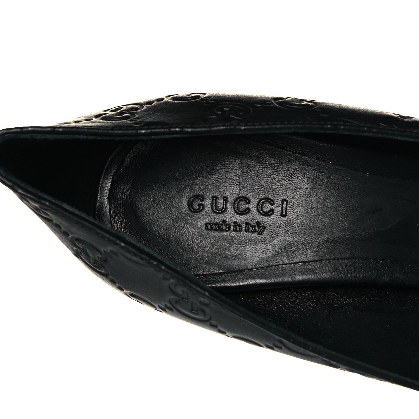 Guccissima GG Peep Toe Heels 38.5 Black