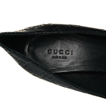 Gucci Guccissima GG Peep Toe Heels 38.5 Black 7 of 8