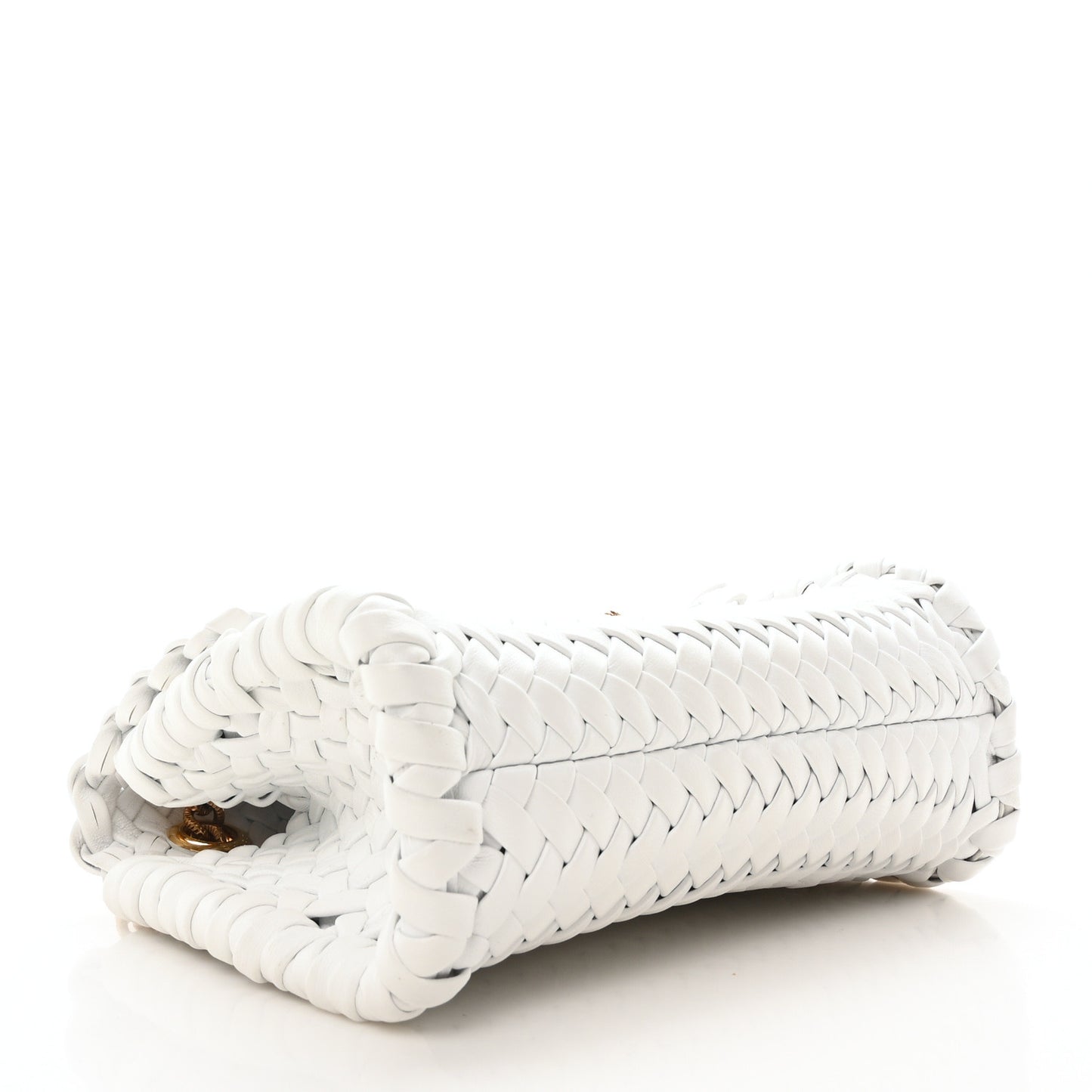 Nappa Woven Small Devotion Envelope Shoulder Bag White