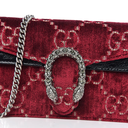 Gucci Velvet GG Monogram Super Mini Dionysus Shoulder Bag Red Cipria Black 8 of 8