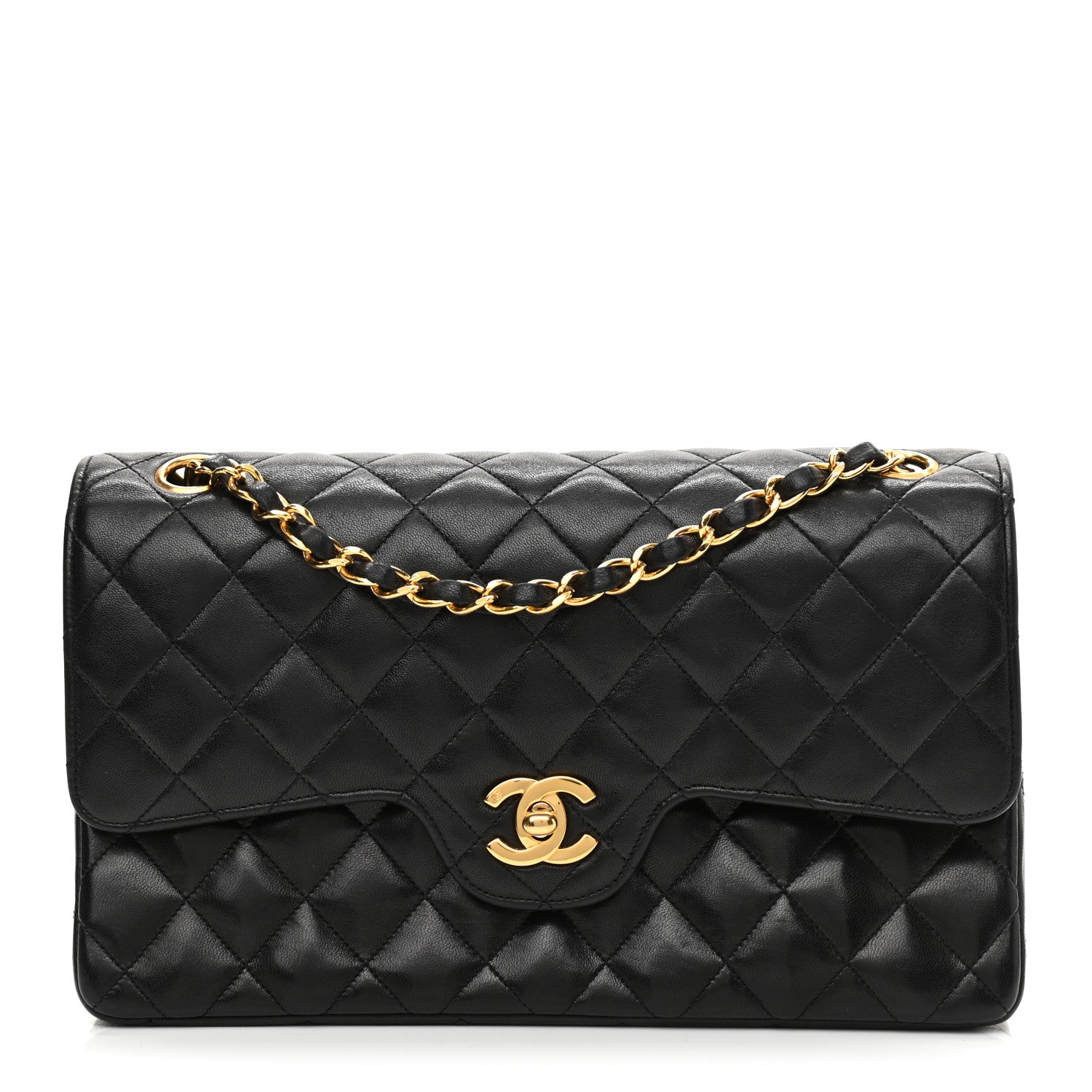 Chanel Lambskin Quilted Medium Double Flap Black 1 of 13