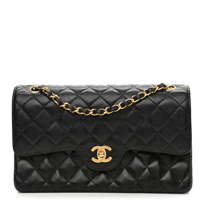 Chanel Lambskin Quilted Medium Double Flap Black 1 of 13