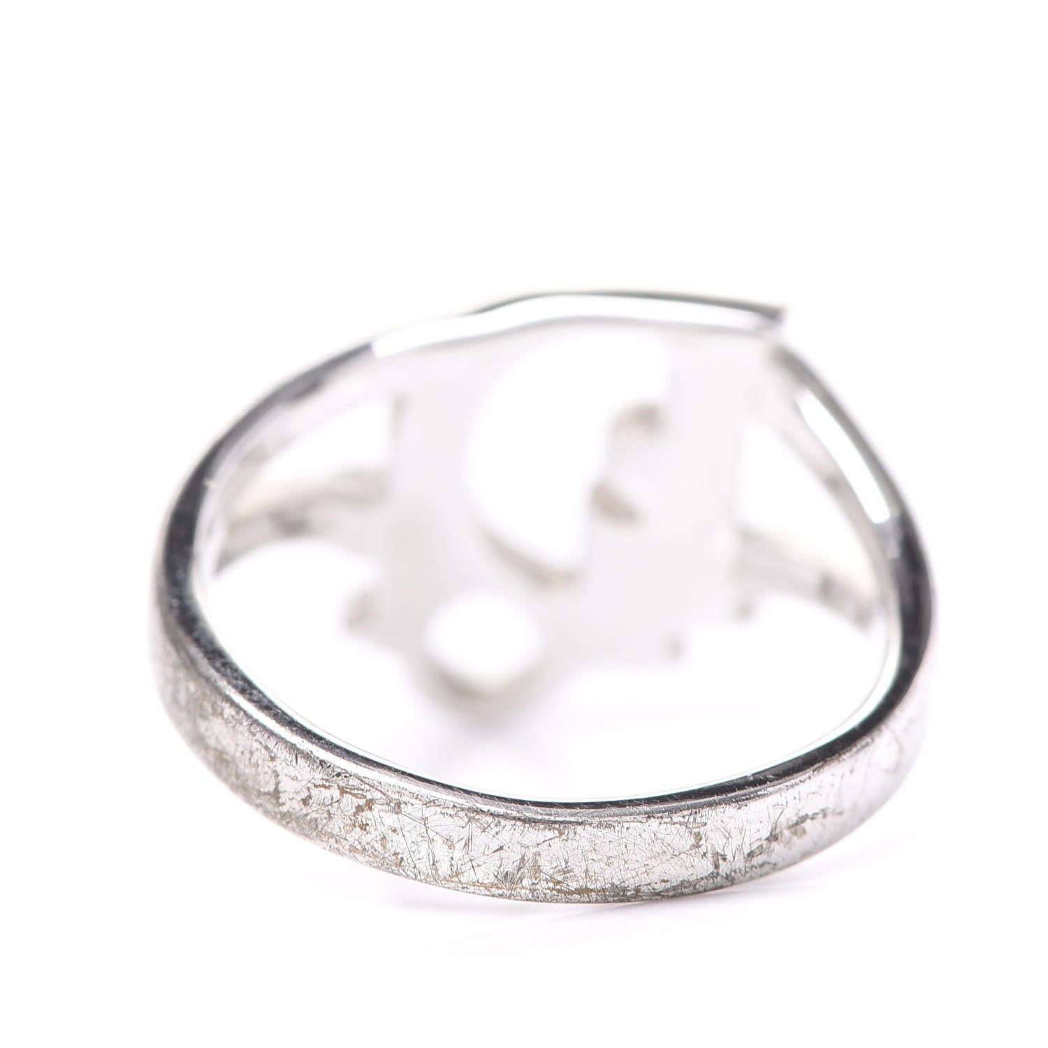 Christian Dior Crystal Logo Ring 5 Silver 2 of 6