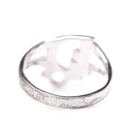 Christian Dior Crystal Logo Ring 5 Silver 2 of 6