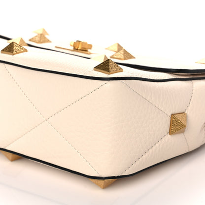 Valentino Garavani Grained Calfskin Large Roman Stud Shoulder Bag Light Ivory 10 of 12