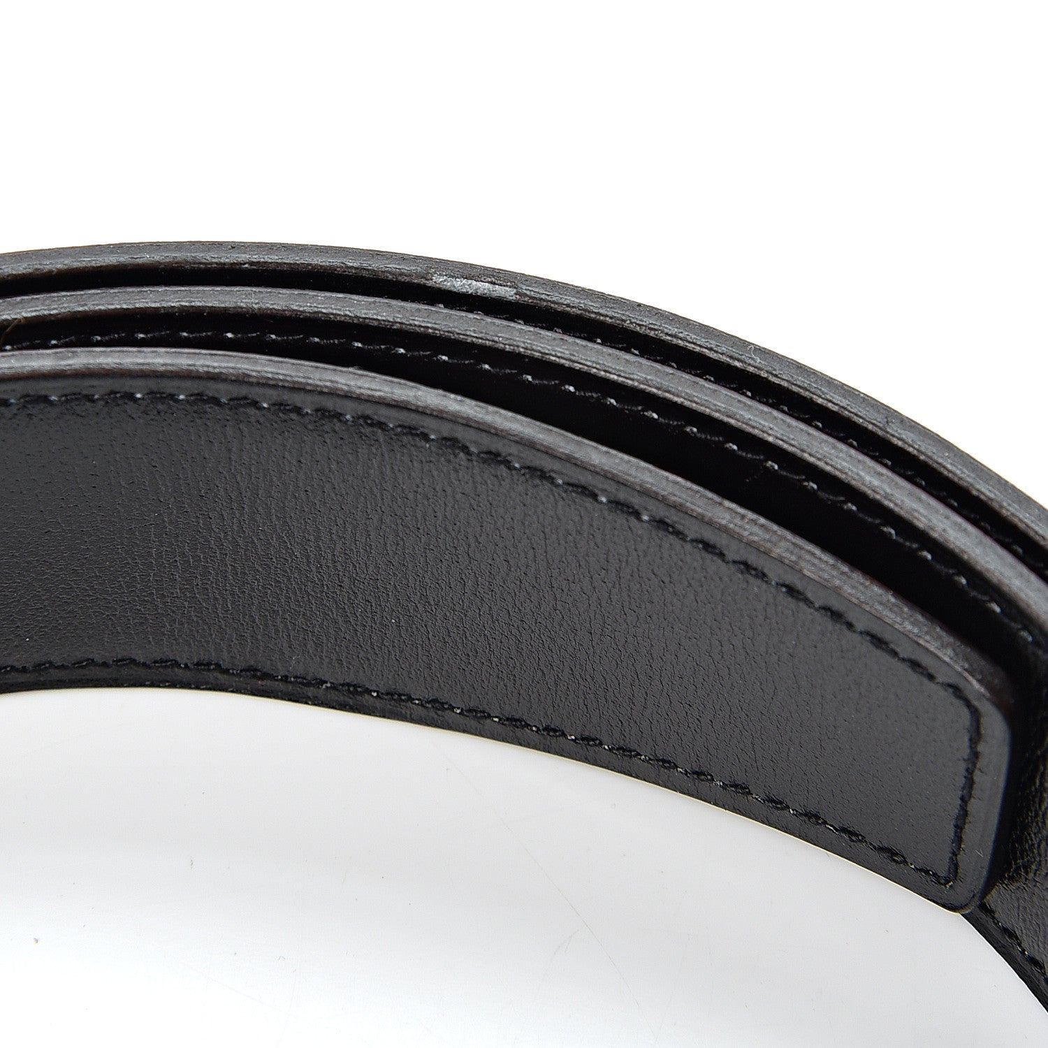 Hermes Box Togo 32mm Martelee H Belt 85 Rouge Grenat Black 3 of 4