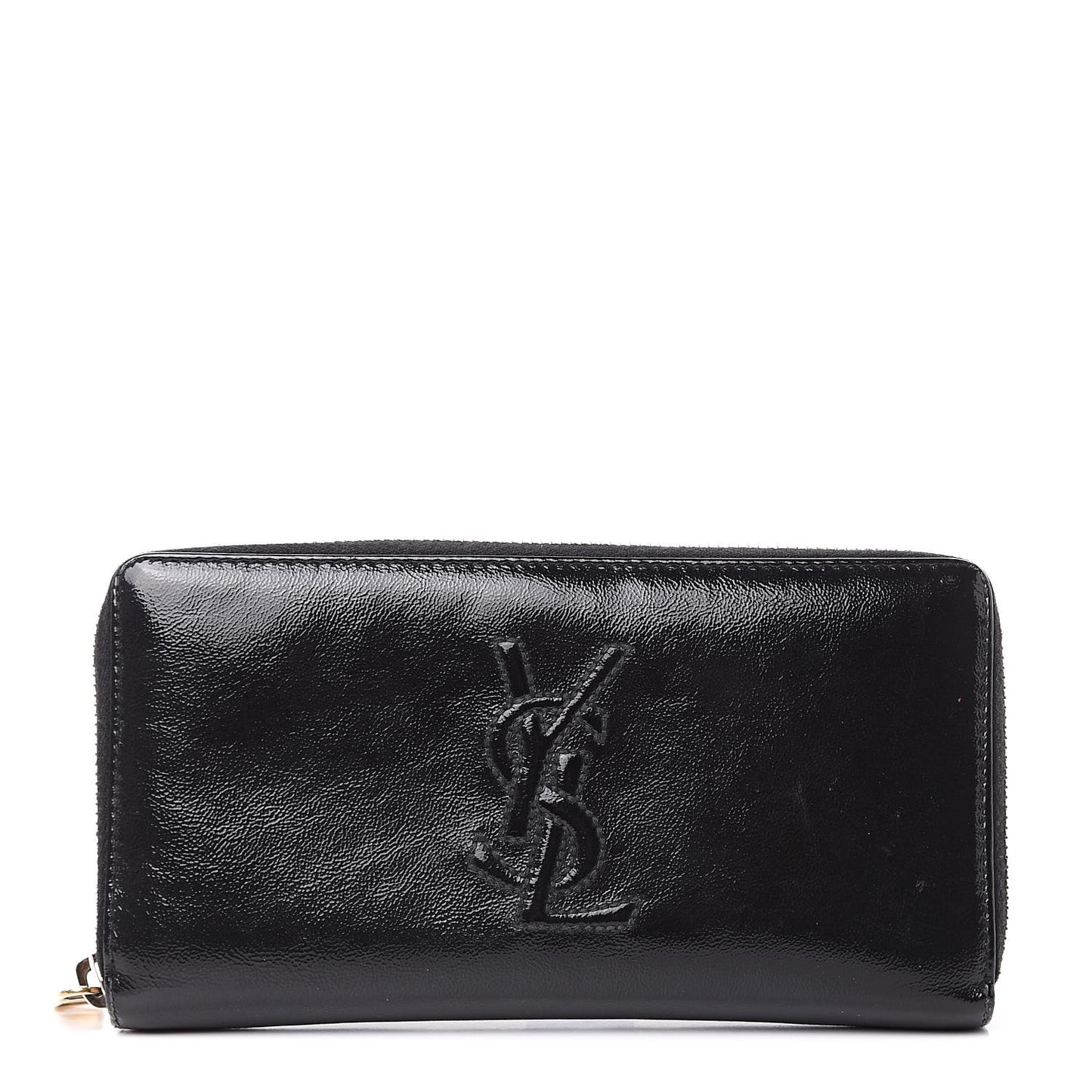 Textured Patent Monogram Belle De Jour Zip Around Wallet Black