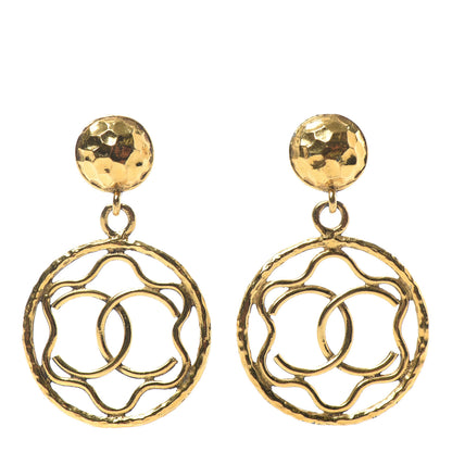 Chanel CC Large Drop Clip On Earrings Gold 1 of 4