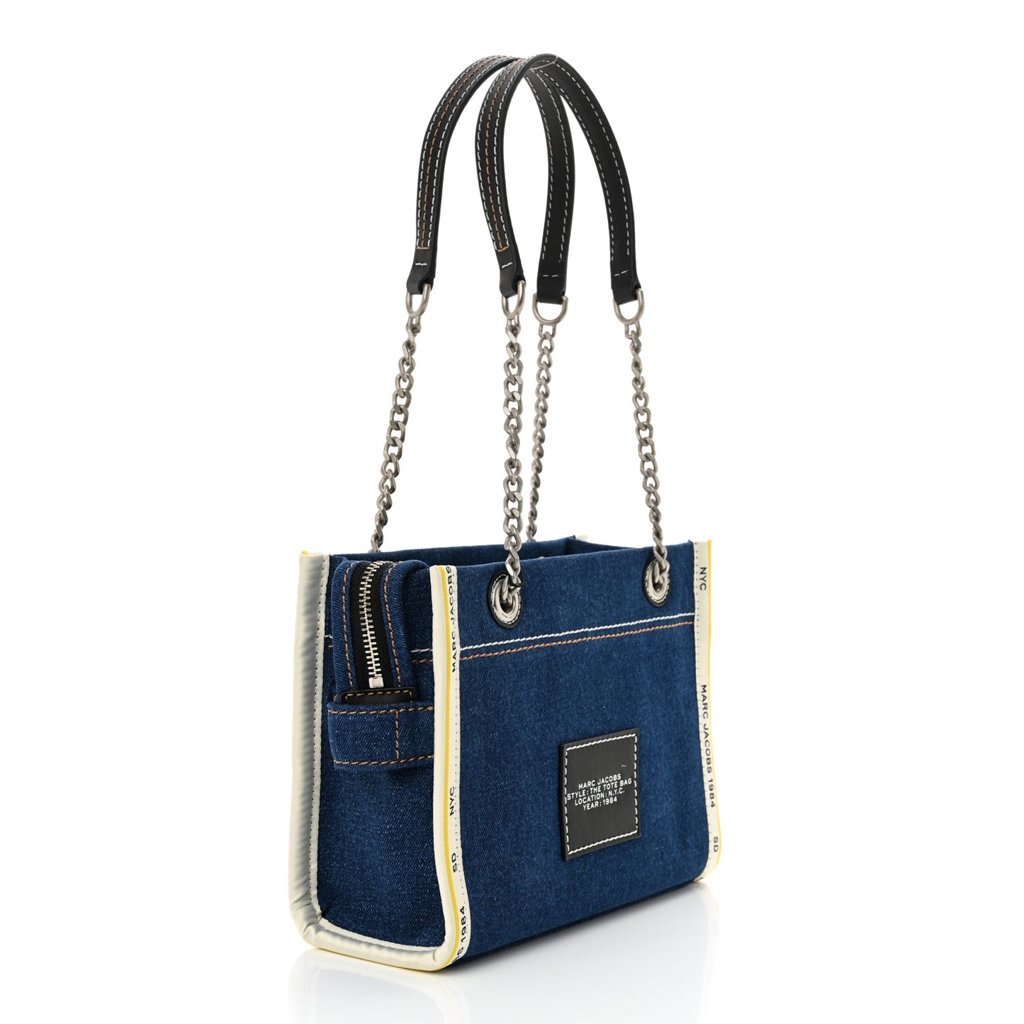 Denim Canvas Small Chain Bag Dark Wash