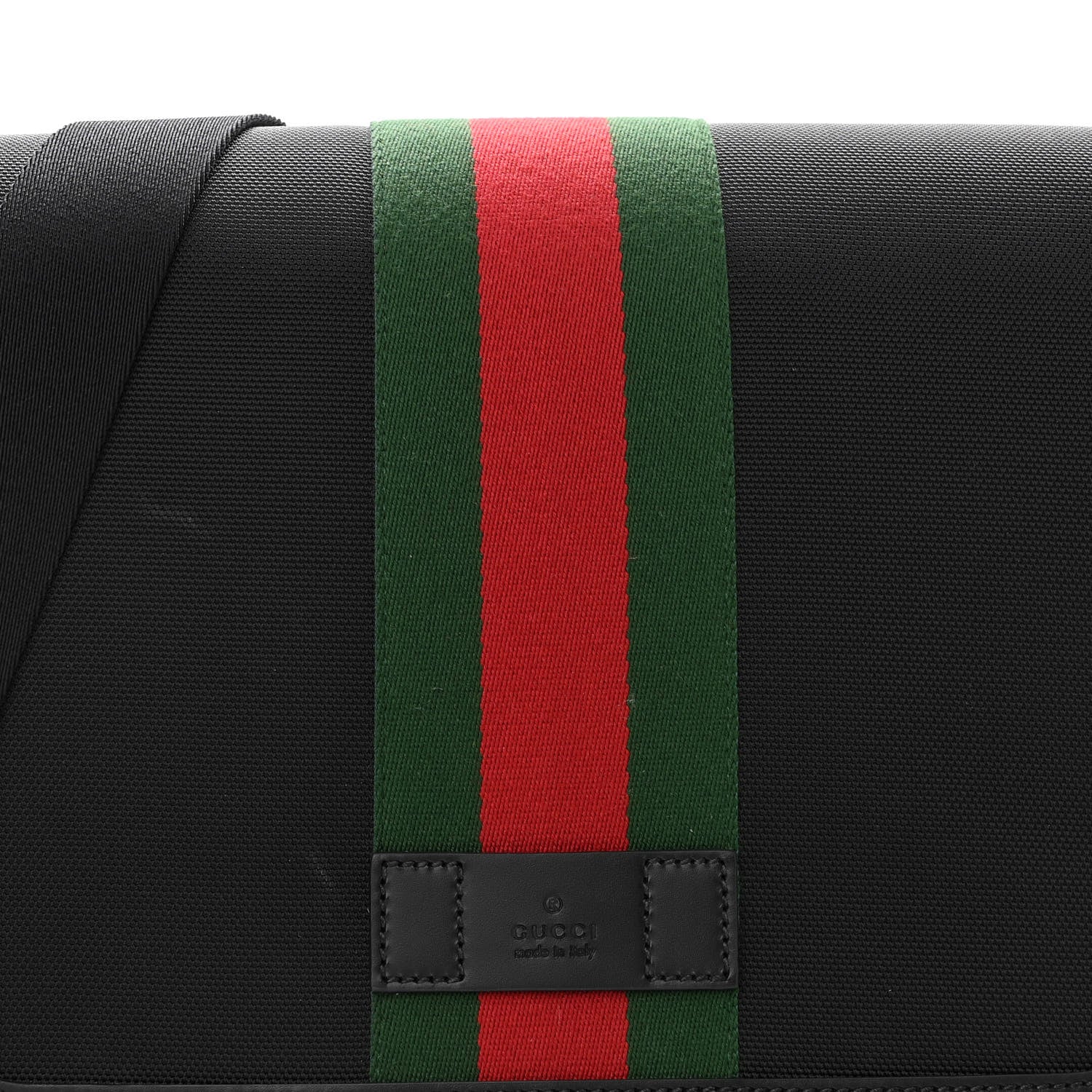 Gucci Techno Canvas Web Flap Messenger Bag Black 7 of 9